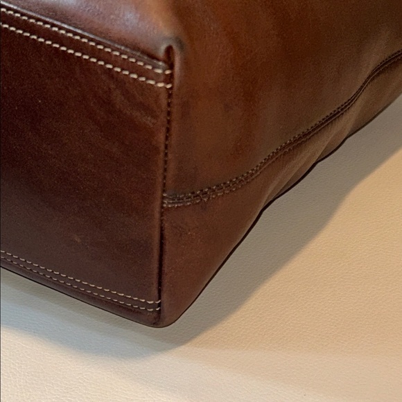 Coach Lily Legacy Turnlock Brown Leather Tote Bag - Picture 11 of 17